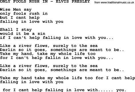 i can't falling in love lyrics|only fools rush in lyrics.